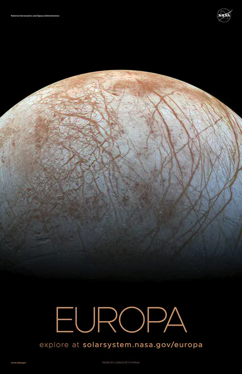 La luna helada de Júpiter, Europa, se alza en esta [vista en color](https://solarsystem.nasa.gov/resources/204/europas-stunning-surface/), hecha de imágenes tomadas por la nave espacial Galileo de la NASA a finales de los 90. Crédito: NASA/JPL-Caltech/SETI Institute ⬇️ PDF de alta resolución [aquí](https://solarsystem.nasa.gov/system/downloadable_items/1469_Europa_A_PDF.zip)