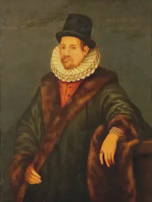 William Gilbert (1544–1603). Óleo sobre madera. Fuente: https://commons.wikimedia.org/wiki/File:William_Gilbert_45626i.jpg.